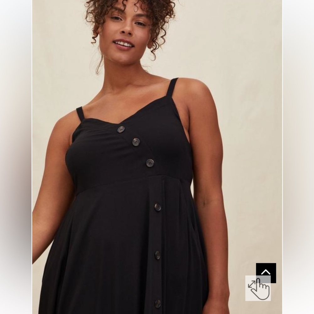 Torrid- Midi Challis Asymmetrical Button-Front Dr… - image 3